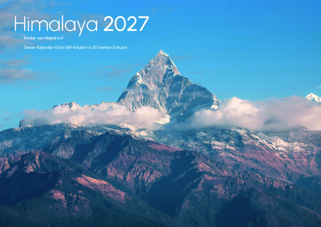 Vorderseite Nepal Kalender 2027: der Berg "Fishtail"